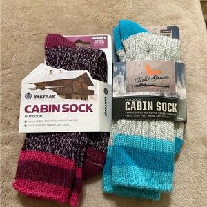 Field & Stream Cabin Socks - Teal and White